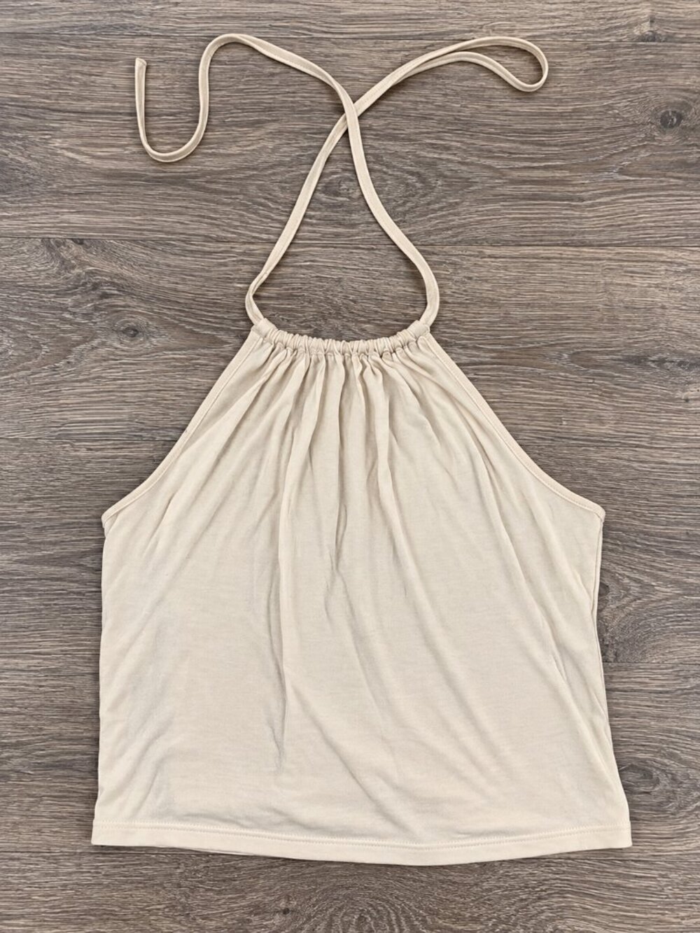 Forever 21 Cream Halter Neck Sleeveless Top Size Medium